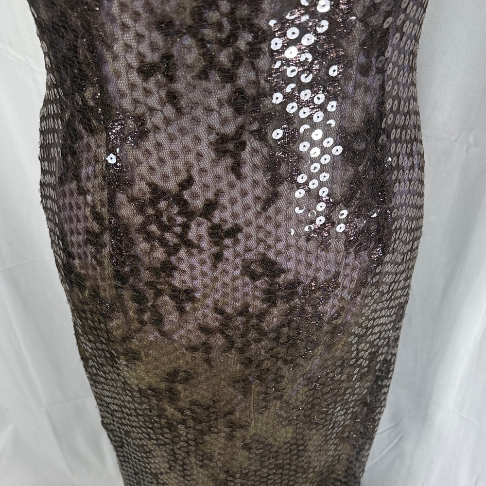 Rimini Brown Sequin Metallic Maxi Dress - Picture 5 of 12